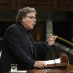 Joan Tardá, durante su intervención hoy en el pleno del Congreso.