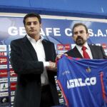 Míchel y Ángel Torres, presidente del Getafe.