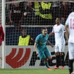El jugador del Zenit, Aleksandr Ryazantsev, celebra el gol marcado al Sevilla