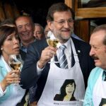 Rajoy, con Alicia Sánchez Camacho, en un acto del PP catalán celebrado hoy