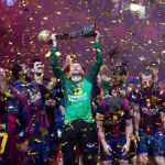 El Barça celebra su triunfo.