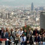 El candidato del PSC a la alcaldía de Barcelona, Jaume Collboni) durante su intervención hoy en un acto electoral