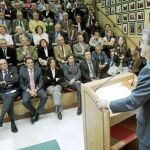 Juan Ignacio Zoido, en un momento de su conferencia en Antares, ante un auditorio muy numeroso