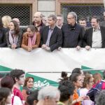 El candidato popular y el socialista observan la carrera de El Corte Inglés