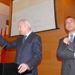 Ramón Luis Valcárcel junto a Salvador Marín, durante la presentación del proyecto