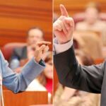 El presidente Herrera y la portavoz socialista, Ana Redondo, mantuvieron una fuerte discusión en el pleno