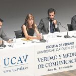 Juan Pedro Valentín, Gloria Lomana, Sergio Zebelzu, moderador de la mesa, y Fran Llorente