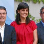 Pedro Saura, María González Veracruz y Ramón Ortiz, en la presentación
