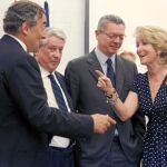 Aguirre y Rosell conversan en presencia de Gallardón y Arturo Fernández