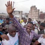 El yerno de Rene Preval y candidato oficialista, Jude Celestin, durante un acto de campaña el 10 de enero en Puerto Príncipe