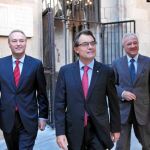 Fabra y Valcárcel continuaron ayer su ronda de encuentros con presidentes con Mas en Barcelona