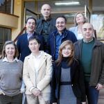 La consejera de Sanidad, María Ángeles Palacios (primera fila inferior), junto a los responsables del Partido Popular en la Región de Murcia