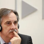 El ministro de Trabajo, Valeriano Gómez, ayer en un acto del CES