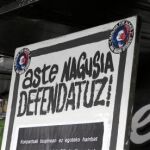 Una caseta bilbaína muestra un cartel de apoyo a las dos casetas prohibidas para este año