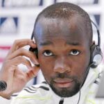 Lass Diarra durante la conferencia de Prensa de ayer en Valdebebas