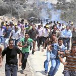 El Ejército israelí dispersa ayer una protesta palestina en Cisjordania
