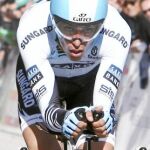 ALBERTO CONTADOR, en un momento de la contrarreloj final de la Vuelta al Algarve disputada ayer