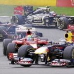 La primera curva fue escenario de varios incidentes de carrera