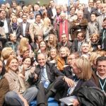 El presidente Camps junto a buena parte del PP valenciano
