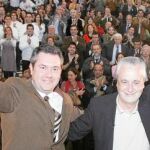 José Antonio Griñán y Juan Espadas en un mitin