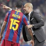 Pep Guardiola transmitió sus instrucciones a Seydou Keita, que acabó siendo el autor del cuarto tanto del partido