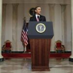 Barack Obama durante su alocución