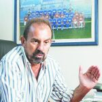 El presidente del Getafe, en su despacho del Coliseum