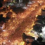 Los israelíes salieron en masa a protestar durante la noche de ayer. En la imagen, el centro de Tel Aviv