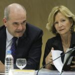 La vicepresidenta económica, Elena Salgado, y el vicepresidente de Política Territorial, Manuel Chaves