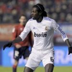 Adebayor, en su etapa de jugador del Real Madrid
