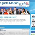 La web tiene enlaces a Facebook y Twitter, que inauguró con un mensaje de apoyo a Aguirre
