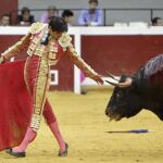 Perera firma un derechazo, ayer, en Illumbe