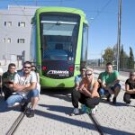 Los trabajadores del tranvía de Parla realizaron ayer una huelga en la hora punta de la mañana