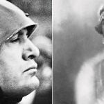 María José de Bélgica se casó en 1930 con Humberto, príncipe heredero del trono italiano. Izquierda, Benito Mussolini