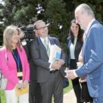 Don Juan Carlos, durante el encuentro de ayer con la prensa