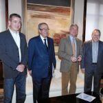 Valcárcel y los representantes sindicales en uno de sus últimos encuentros
