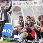 PEP GUARDIOLA no encontró soluciones al bloqueo que sufrieron sus jugadores en la segunda parte del choque de Anoeta