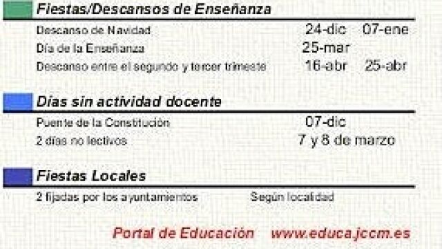 Imagen del calendario escolar 2011