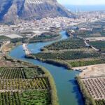 El río Júcar a su paso por Cullera, en el azud de Antella
