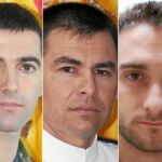 De izquierda a derecha: el sargento Mateo, el cabo primero Muñoz, el sargento primero Zamora, el cabo Díaz Ruiz y el sargento primero Valdepeñas