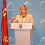 La consejera de Presidencia y portavoz del Gobierno regional, María Pedro Reverte, ayer en San Esteban