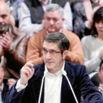 Patxi López, ayer, en la presentación de los candidatos del PSE a las municipales