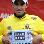 Contador, en el podio