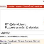 Detalle de la web y el anuncio ilegal de David Cierco, candidato del PSOE en Pozuelo