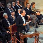 Álvarez de Miranda, ayer, durante la ceremonia en la Academia