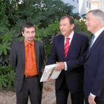Juan José Mateos, Francisco Michavilla y José María Marbán, momentos antes de presentar el informe
