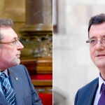 El conseller de Benestar i Familia, Josep Lluís Cleries y el conseller de Empresa i Ocupació, Francesc Xavier Mena