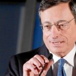 Mario Draghi, presidente del BCE, ayer en Berlín