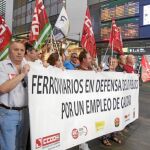 Los ferroviarios, en Santa Justa contra la liberalización