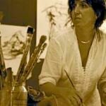 La artista en su taller